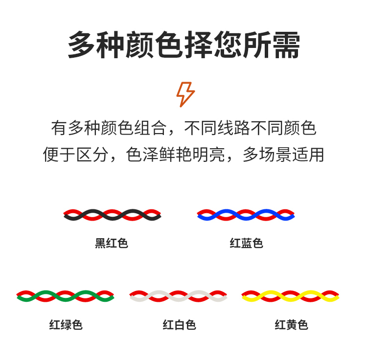 安普RVS雙絞線2*1.5花線消防照明阻燃國標(biāo)銅芯電動車充電線高樓層