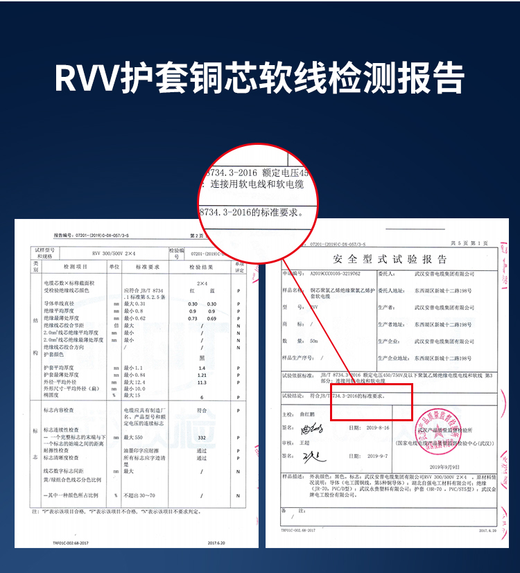 安普RVV電線護套線2芯國標純銅0.5/0.75/1/1.5/2.5平方電纜電源線